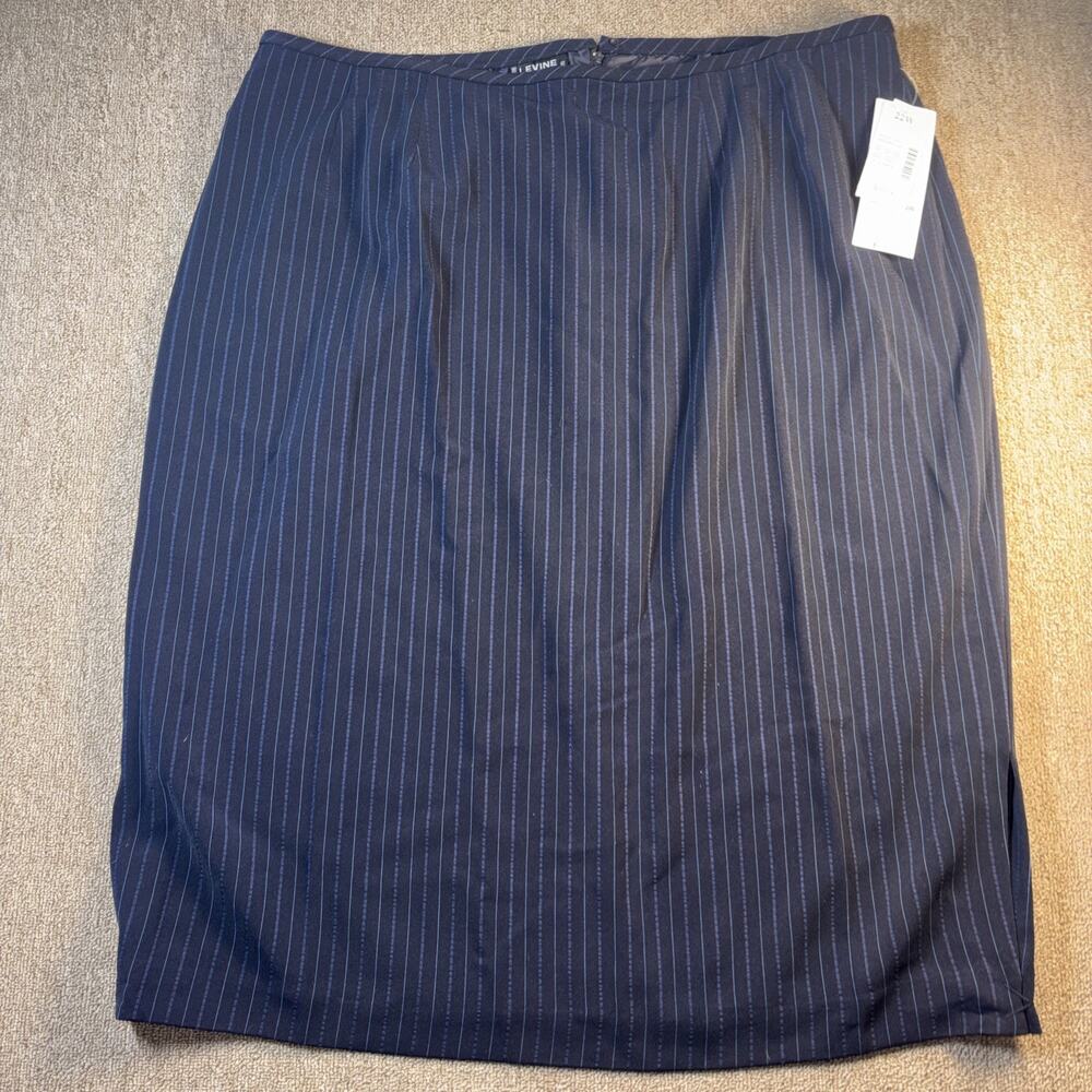 VTG Levine Classics Women’s Business Skirt Pinstripe Navy 22W NWT